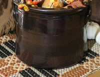 Albany Slip Crock Decorated with Halloween Pleasantries