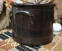 Albany Slip Crock Decorated with Halloween Pleasantries