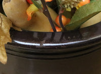 Albany Slip Crock Decorated with Halloween Pleasantries