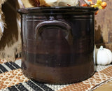 Albany Slip Crock Decorated with Halloween Pleasantries