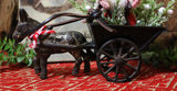 Donkey Pulling Cart with Chenille Santa