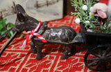 Donkey Pulling Cart with Chenille Santa