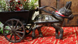 Donkey Pulling Cart with Chenille Santa