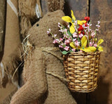 Folk Art Primitive Rabbit with Basket