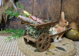 German Rabbit Candy Container Pulling Cart Easter Gathering