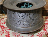 Tin Punched Candleholder with Hearts