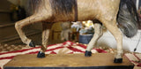 Hide Covered German Horse Pull Toy with Wagon LIGHTS UP