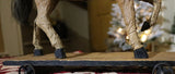 Hide Covered German Horse Pull Toy with Wagon LIGHTS UP