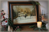 Pennsylvania House Winter Scene Oil Painting Signed