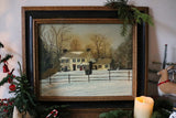 Pennsylvania House Winter Scene Oil Painting Signed