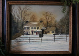Pennsylvania House Winter Scene Oil Painting