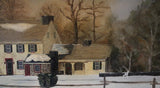 Pennsylvania House Winter Scene Oil Painting Signed