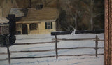 Pennsylvania House Winter Scene Oil Painting Signed