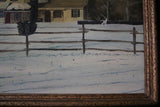Pennsylvania House Winter Scene Oil Painting Signed