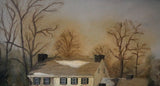 Pennsylvania House Winter Scene Oil Painting Signed