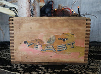 Magic Yeast Box with Folk Art Handcrafted Owl
