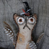 Magic Yeast Box with Folk Art Handcrafted Owl