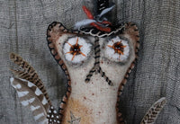 Magic Yeast Box with Folk Art Handcrafted Owl