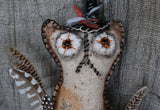 Magic Yeast Box with Folk Art Handcrafted Owl