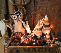 Magic Yeast Box with Folk Art Handcrafted Owl