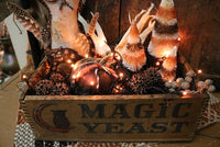 Magic Yeast Box with Folk Art Handcrafted Owl