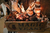 Magic Yeast Box with Folk Art Handcrafted Owl