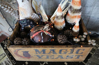 Magic Yeast Box with Folk Art Handcrafted Owl