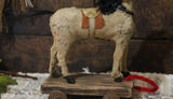 German Pull Toy Horse Cloth Covered Cream Hue