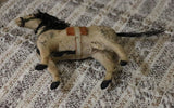 German Pull Toy Horse Cloth Covered Cream Hue