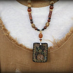 Autumn Pumpkin Primitive Necklace and Earrings