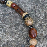Autumn Pumpkin Primitive Necklace and Earrings
