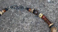 Autumn Pumpkin Primitive Necklace and Earrings