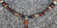 Autumn Pumpkin Primitive Necklace and Earrings