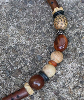 Autumn Pumpkin Primitive Necklace and Earrings