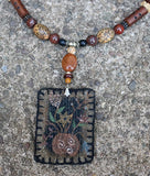 Autumn Pumpkin Primitive Necklace and Earrings