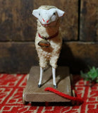 Putz Sheep Red Collar and Bell Pull Toy