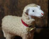 Putz Sheep Red Collar and Bell Pull Toy