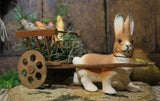 German Rabbit Candy Container Pulling Cart Easter Gathering
