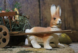 German Rabbit Candy Container Pulling Cart Easter Gathering