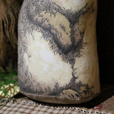 Rabbit Printed Brown Graniteware Pail Easter Gathering