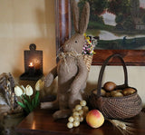 Folk Art Primitive Rabbit with Basket