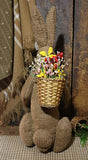 Folk Art Primitive Rabbit with Basket