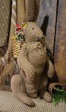Folk Art Primitive Rabbit with Basket