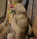 Folk Art Primitive Rabbit with Basket