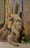 Folk Art Primitive Rabbit with Basket