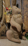 Folk Art Primitive Rabbit with Basket
