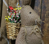 Folk Art Primitive Rabbit with Basket