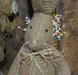 Folk Art Primitive Rabbit with Basket