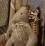 Folk Art Primitive Rabbit with Basket