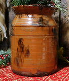 Redware Storage Jar Christopher Woods with Holiday Greens